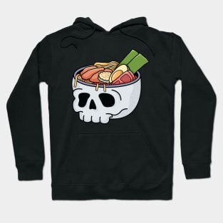 Kawaii Japanese Anime Skull Ramen for Halloween and Ramen Lovers Hoodie